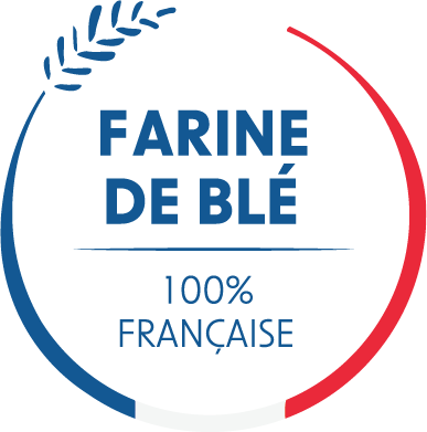 Logo pour indiquer que le produit contient de la farine de blé tendre panifiable 100 % française, homologuée pour la meunerie française (BPMF) - produite en France.